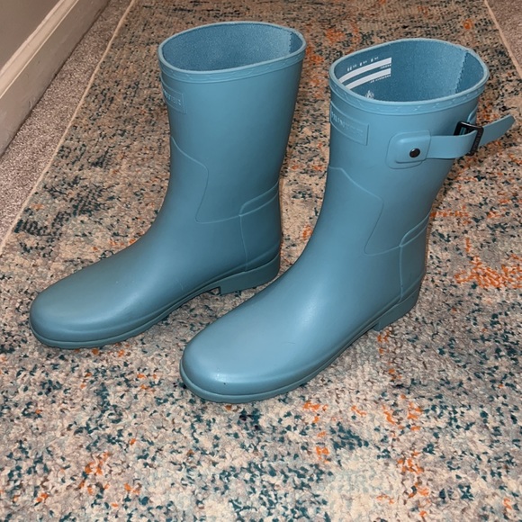 Hunter Original Refined Short Waterproof Rain Boot - Arctic Mint - Women Size 8 - Picture 2 of 8